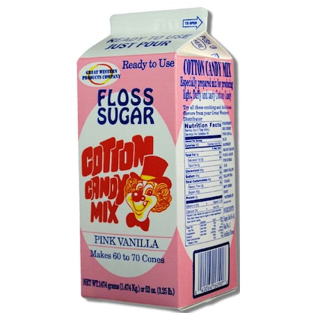 Great Western Floss Sugar Pink Vanilla 3.25lbs, PK6 16085